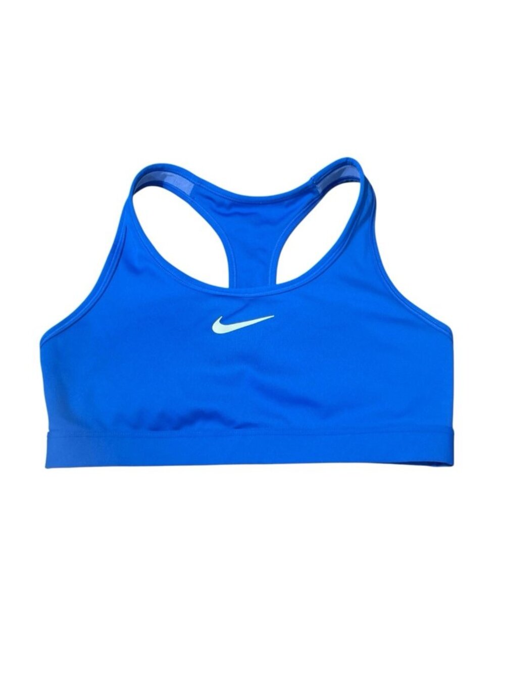 NIKE SWOOSH Women's Size Small Blue Racerback Light Padded Cups Sports Bra